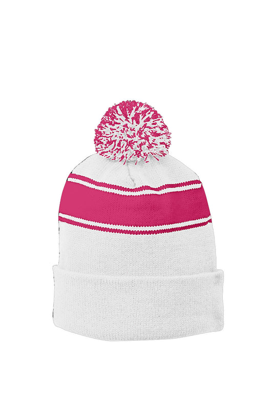 Stripe Pom Beanie