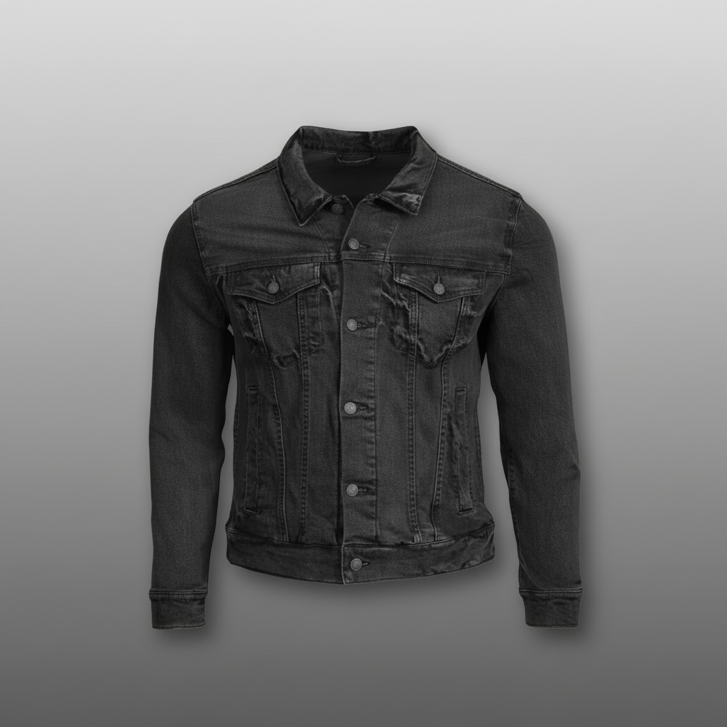 Black Denim Jacket - Grey Gradient