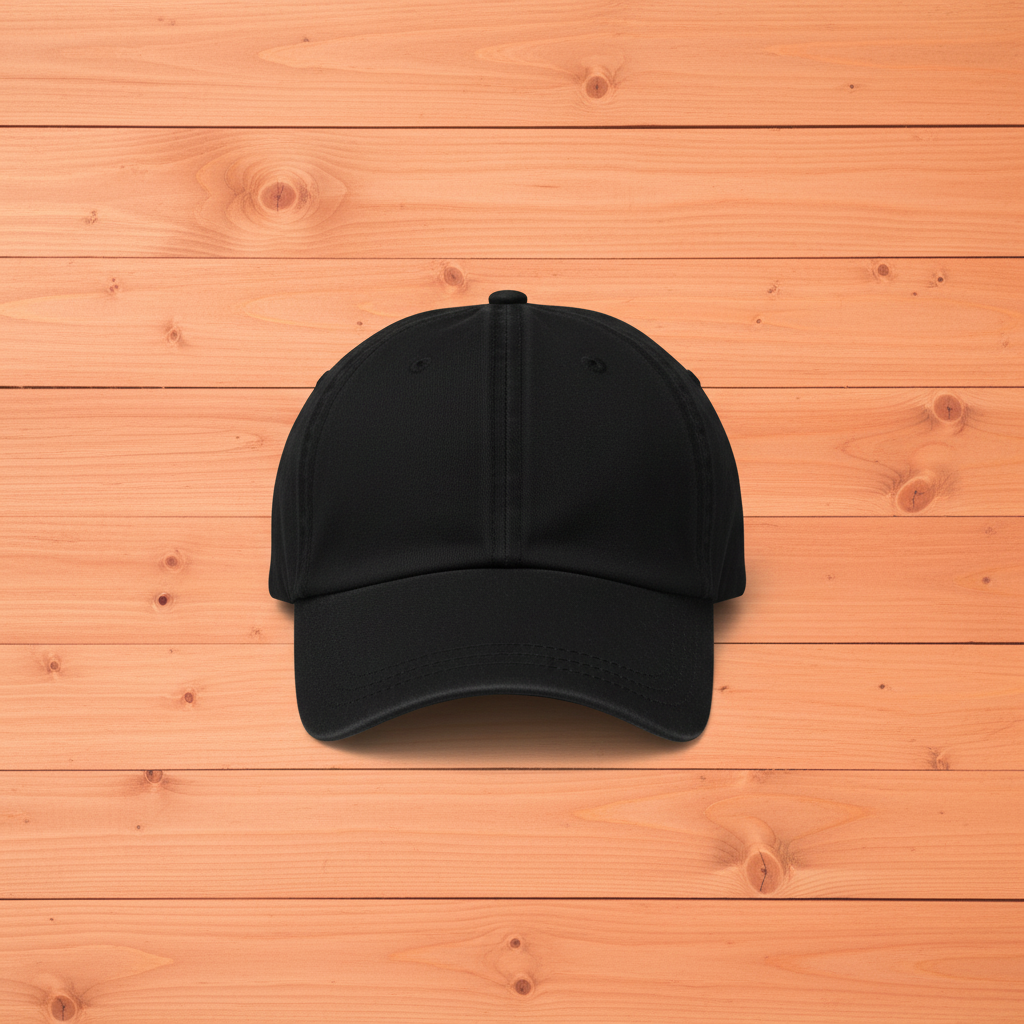 Black hat on warm wooden slats