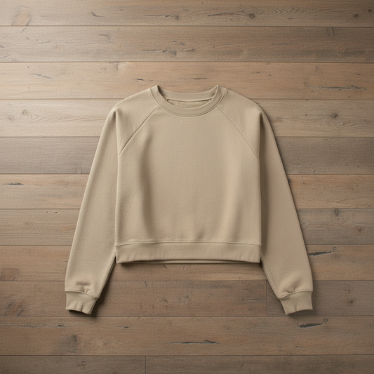 Heather sand dune sweatshirt - horizontal wood planks