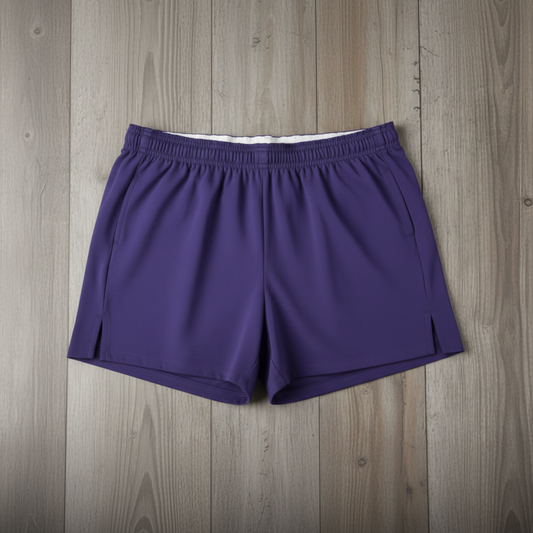 Purple athletic shorts - square format