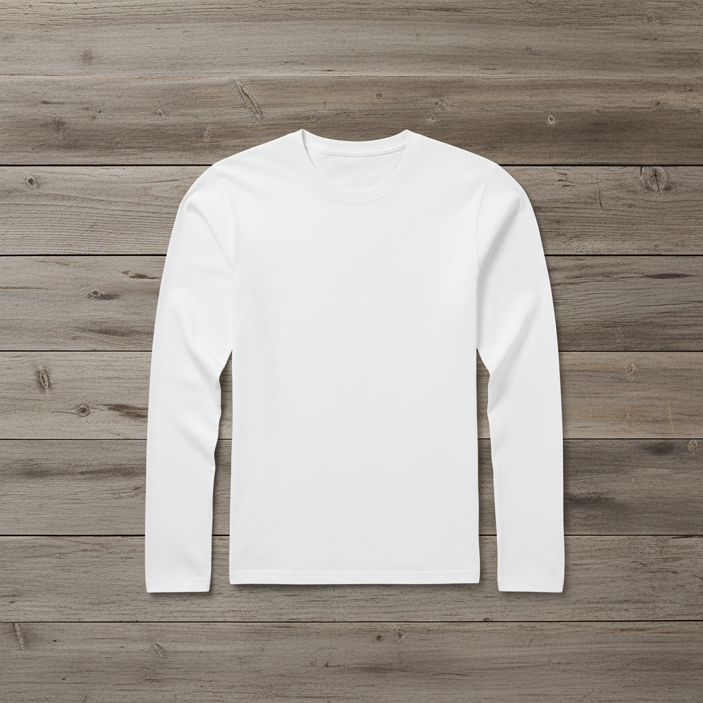 White long sleeve tee - square format