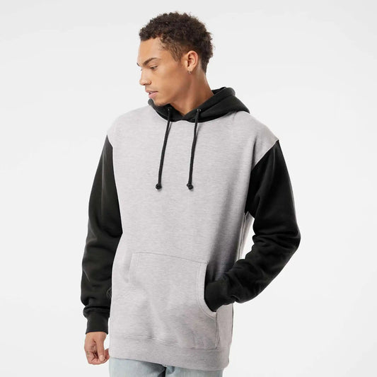 Heavyweight Fleece-Lined Hoodie - Grey Heather/Black
