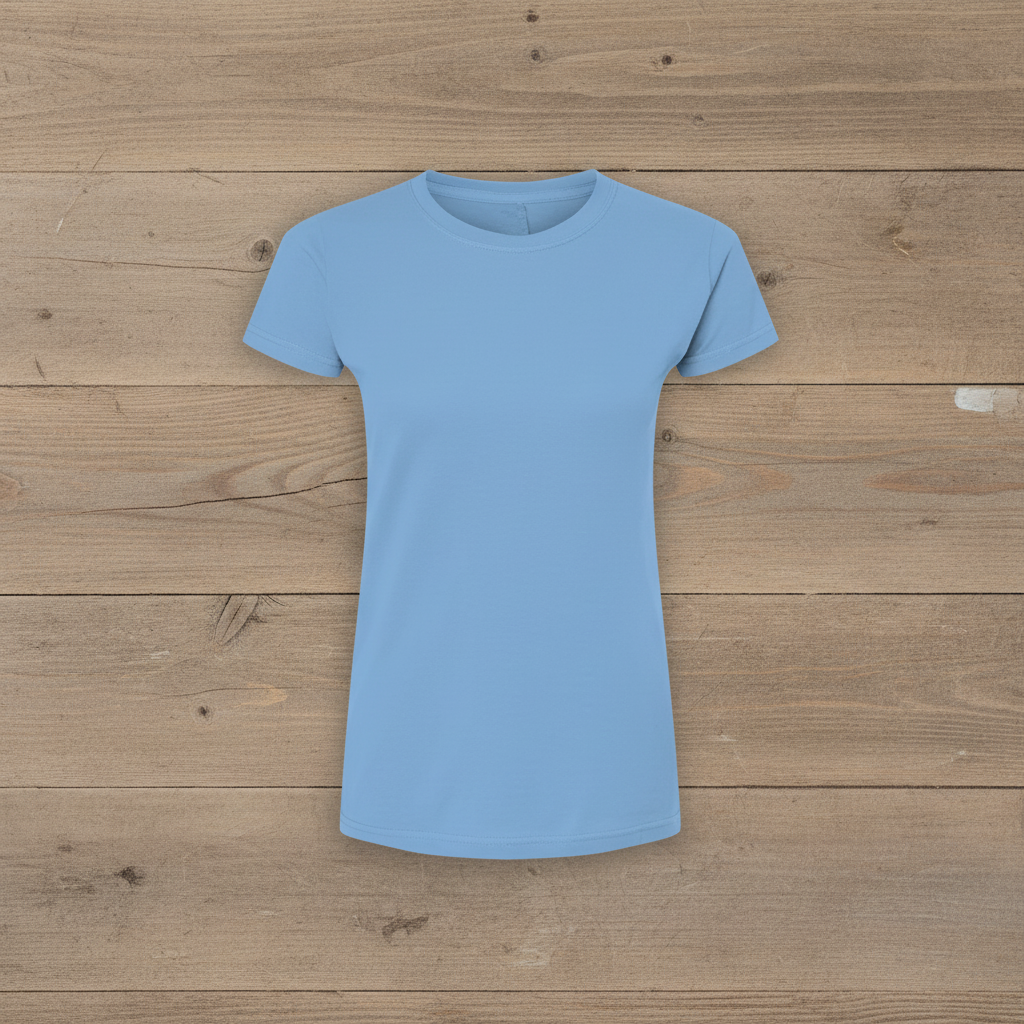 ![Baby blue women's tee - lighter blue to distinguish from turquoise
