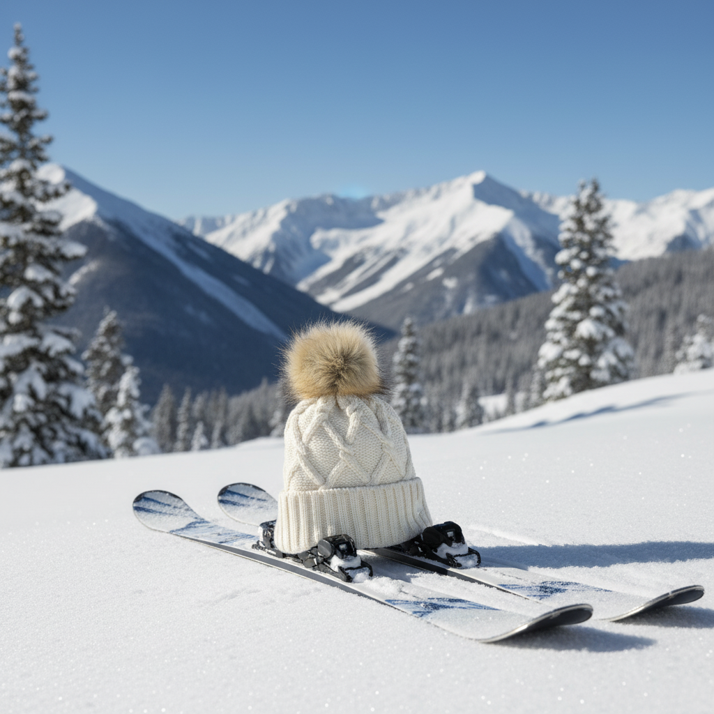 Beanie on Skis - Winter Scene 2