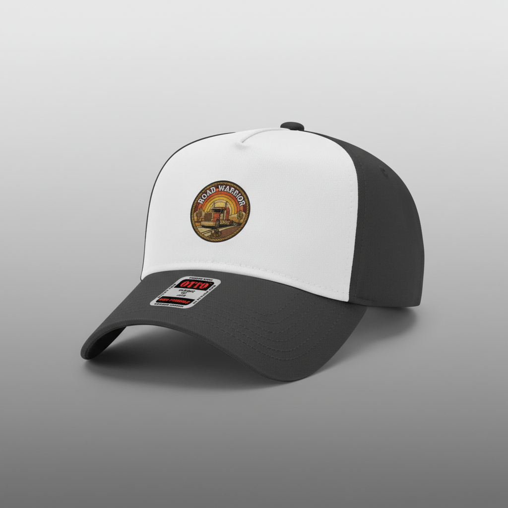 Black and white cap on grey gradient