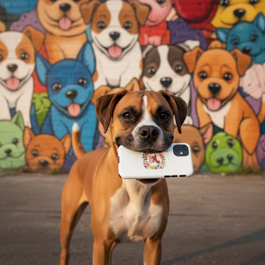 Boxer dog with Fruitdog phone case