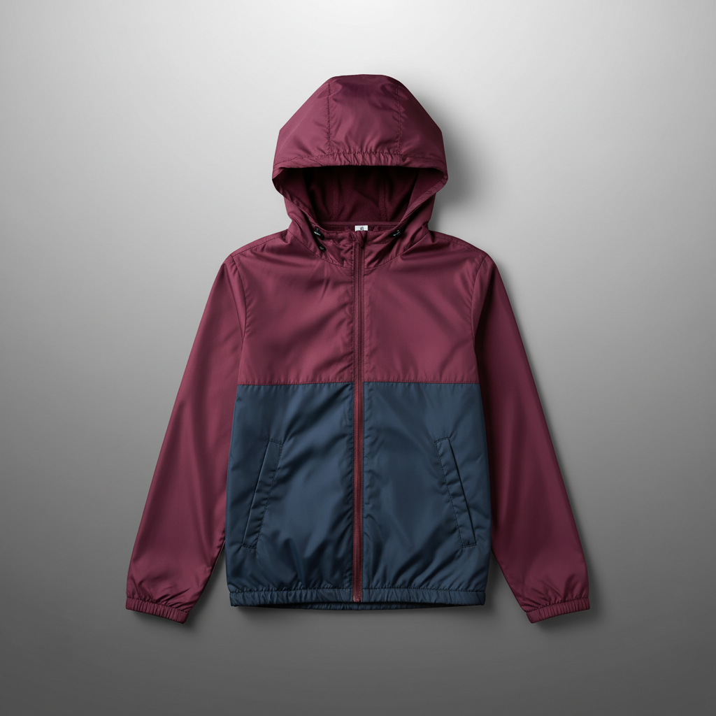 Maroon Navy Windbreaker - Grey Gradient