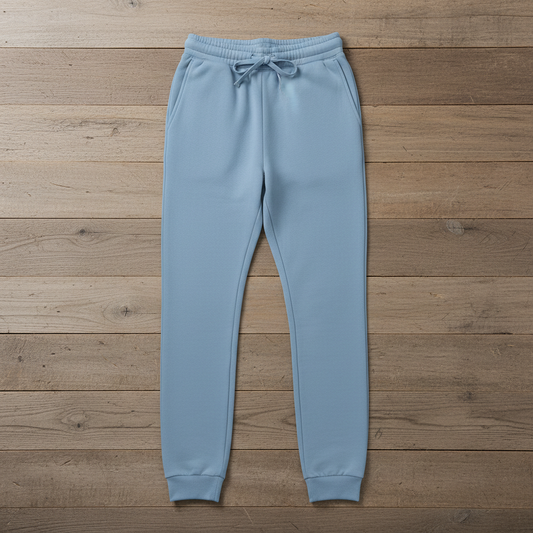 Misty blue joggers - square format