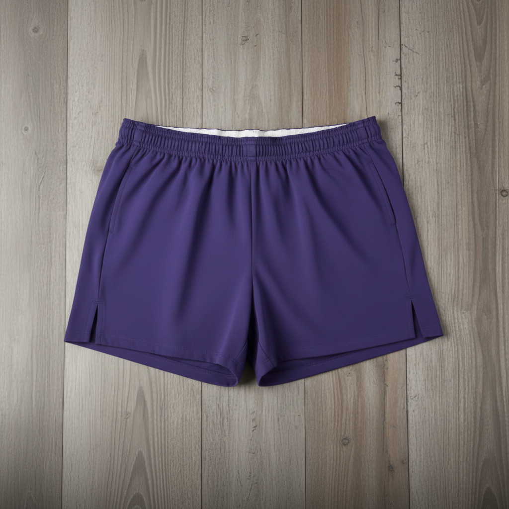 Purple athletic shorts - square format