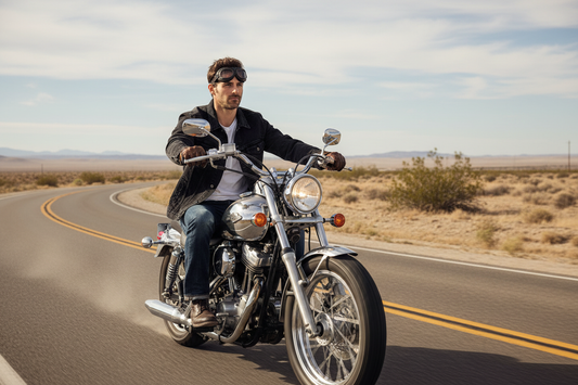 Retro Denim Jacket - Vintage Motorcycle 1