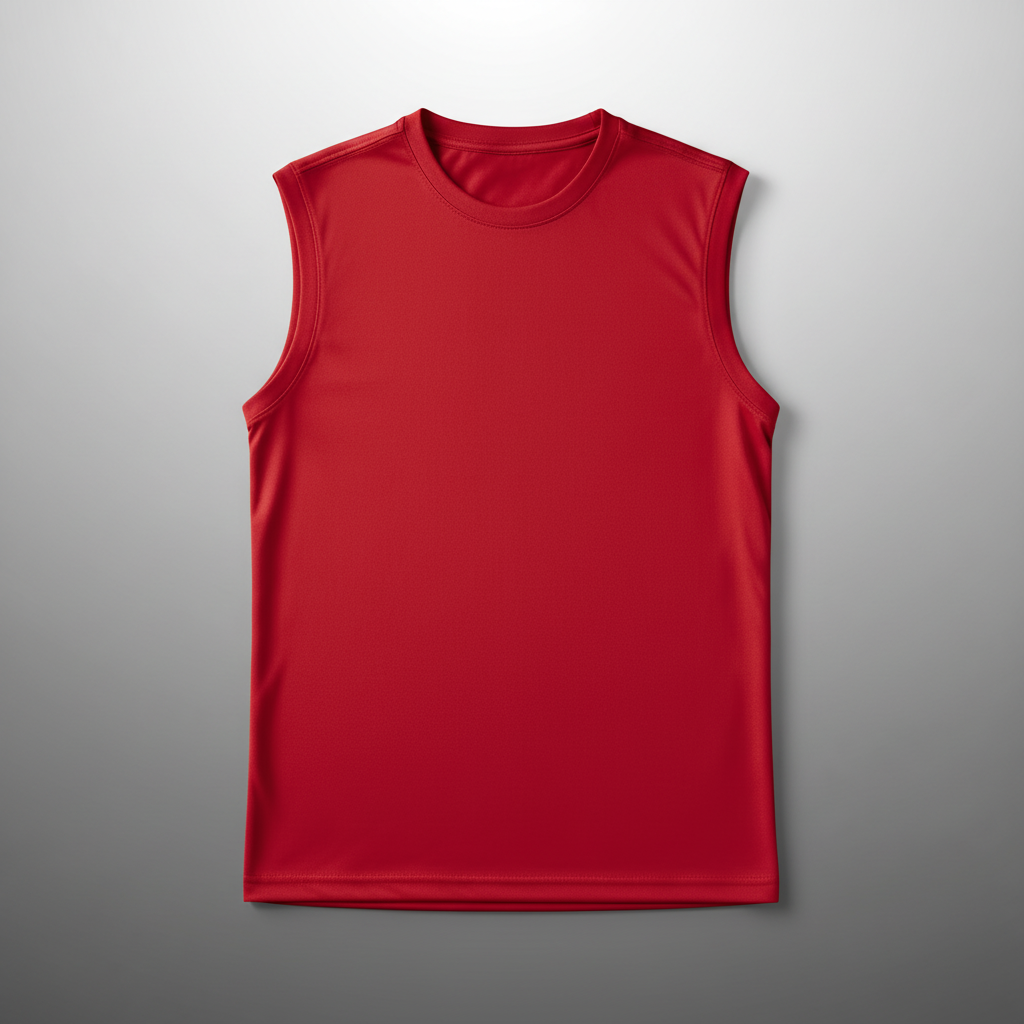 True Red Sleeveless Tee - Grey Gradient