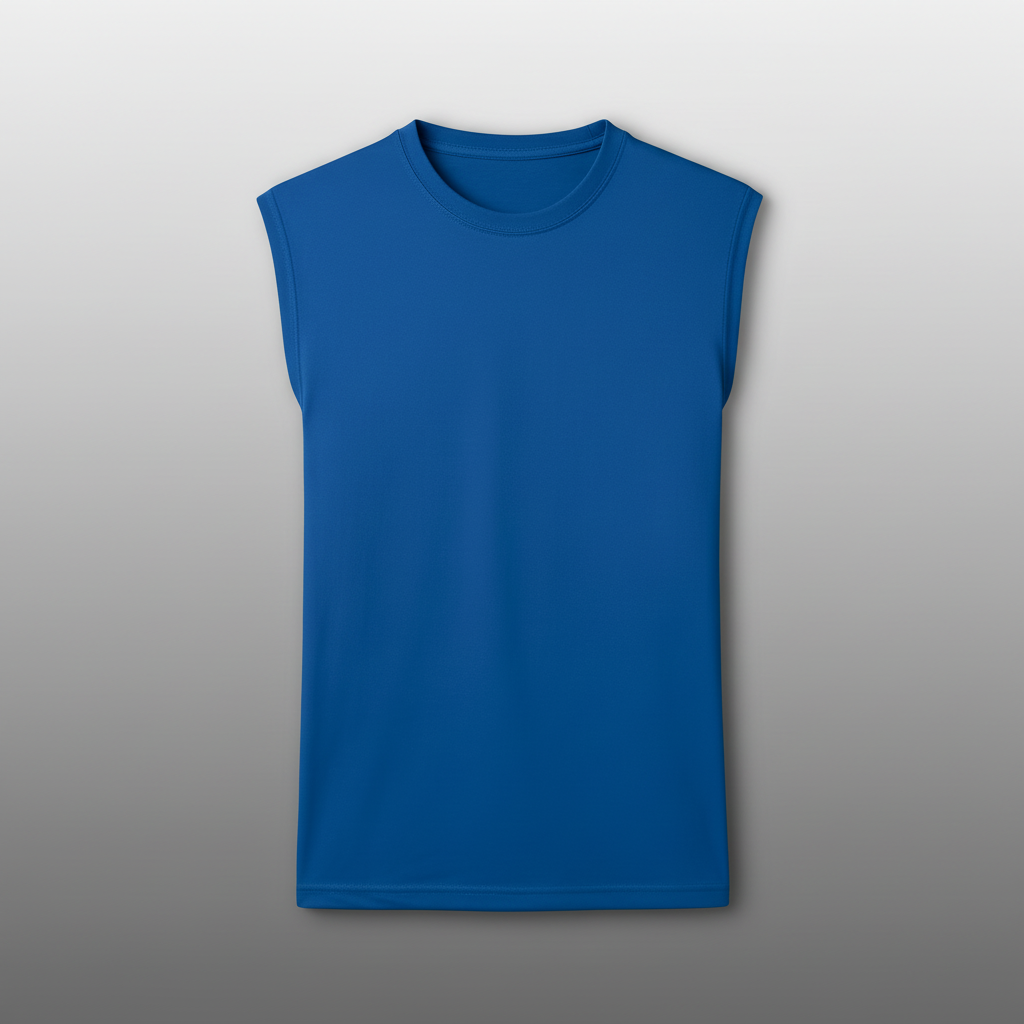 True Royal Blue Sleeveless Tee - Grey Gradient