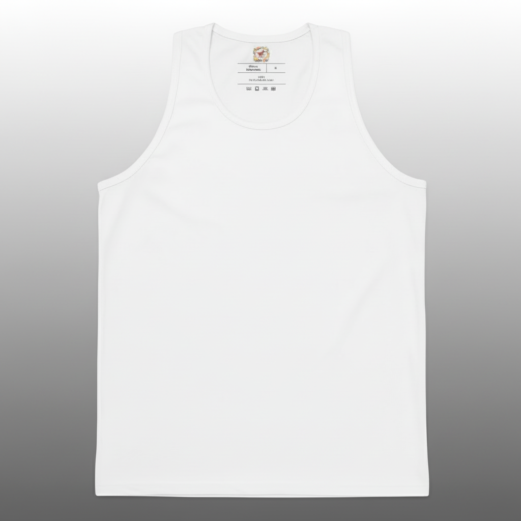 White Tank Top - Grey Gradient