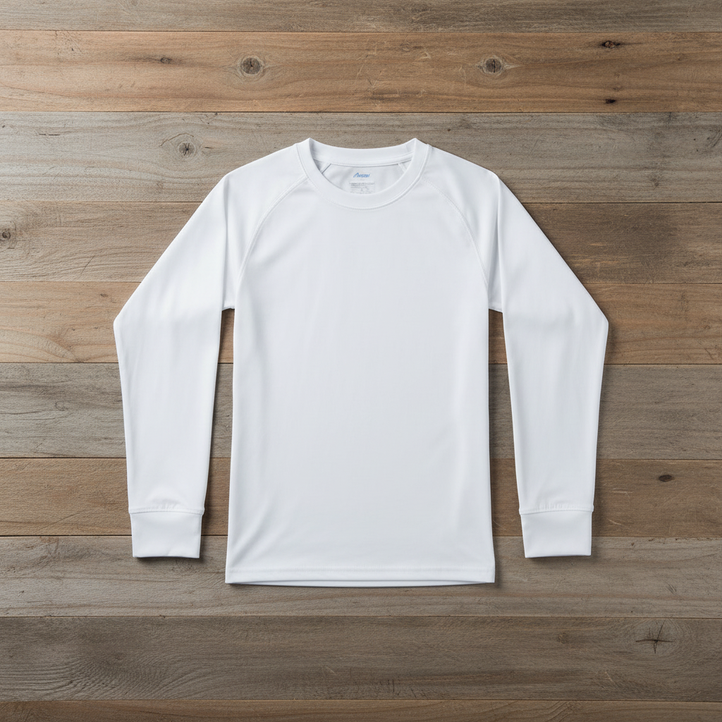 White youth long sleeve tee - square format