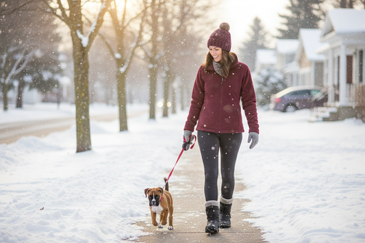 Women's Fleece Jacket - Snowy Puppy Walk 3